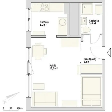 Quarto em Acomodações Particulares Kawalerka Studio